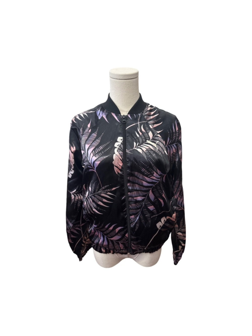 Puma Black and Pink Patterned Bomber Jacket - size XS